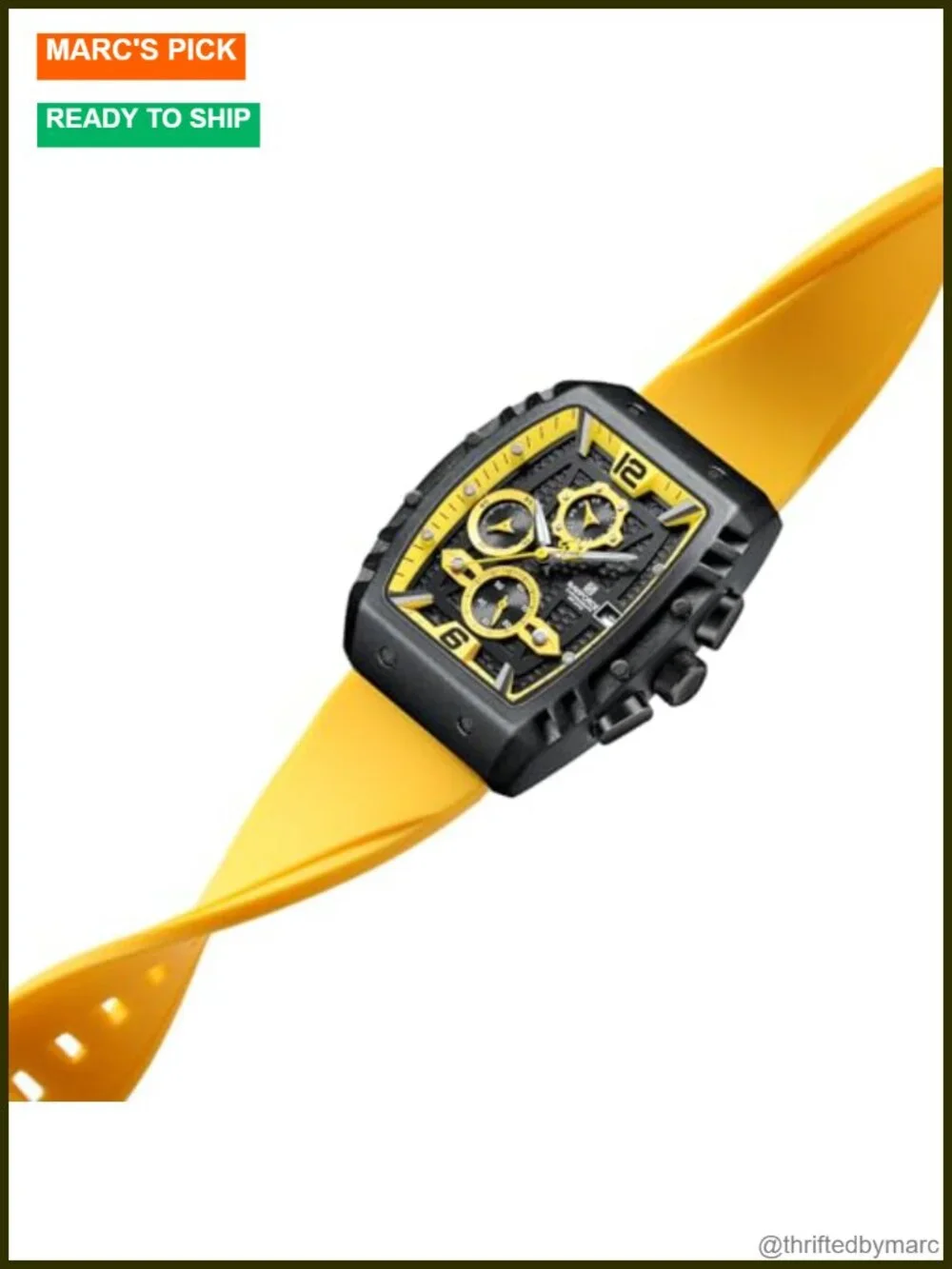 Business Dress Quartz Chronograph Silicone Strap Wrist Watch Date Week Function